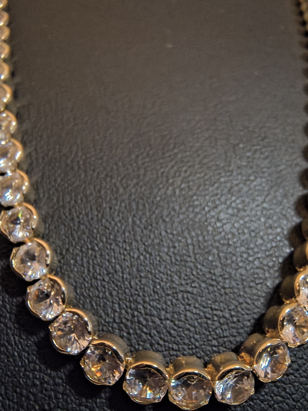 Gold-Tone Crystal Tennis Necklace - Clear Crystal